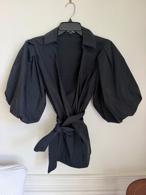 SIMKHAI Waverly Poplin Wrap Top